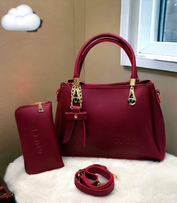 2 Pcs Women's Leather Hand Bag