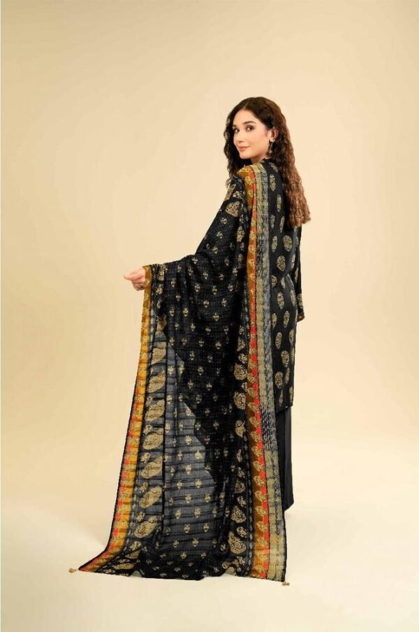 3 Pcs Women's Unstitched Khaddar Printed Suit - Image 2